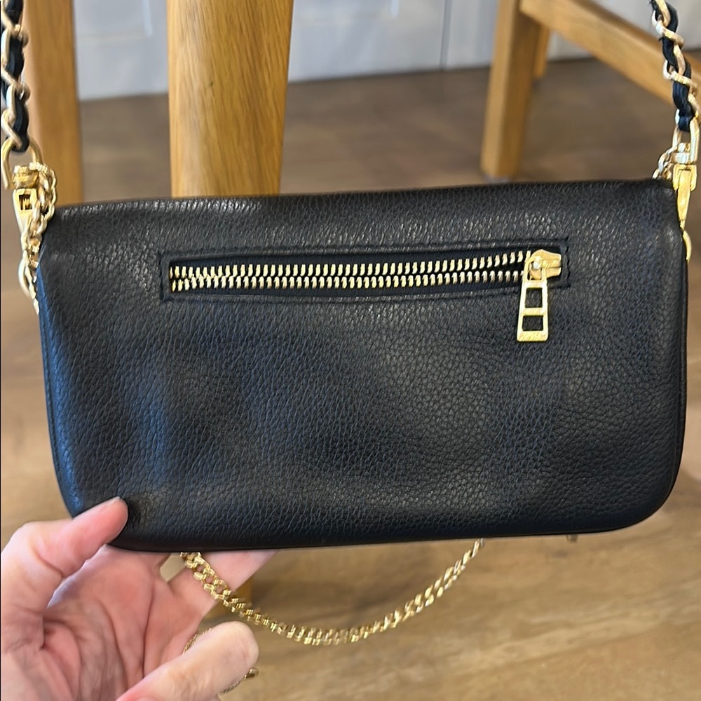 Zadig & Voltaire rock nano clutch, Black Crossbody Bag with Gold Accents - Picture 3 of 5